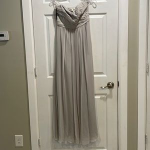 Ann Taylor silver light grey ball gown formal dress size 0